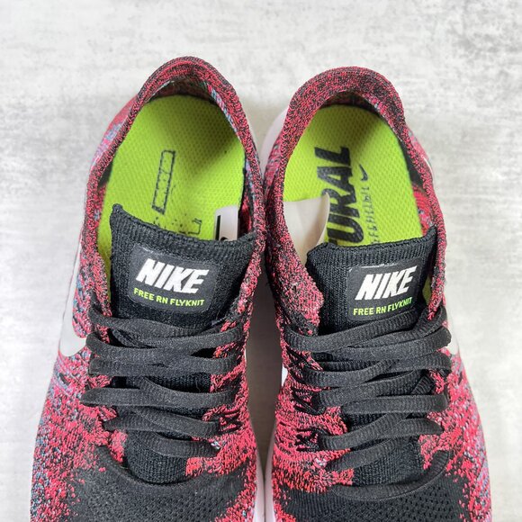 Nike Free RN Flyknit Running Shoes - Women's Size 7.5 - Red Black - Picture 8 of 10